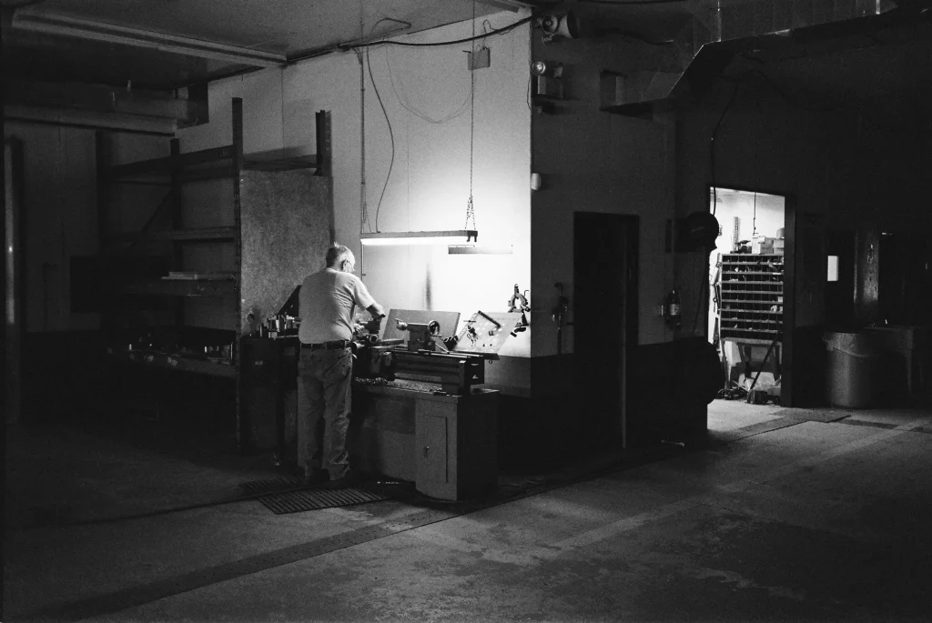 Richard In The Shop - TMax 400. Possibly my favourite from the roll.