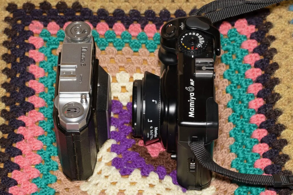 The two Mamiya 6 cameras (both in folded state) to show relative size.