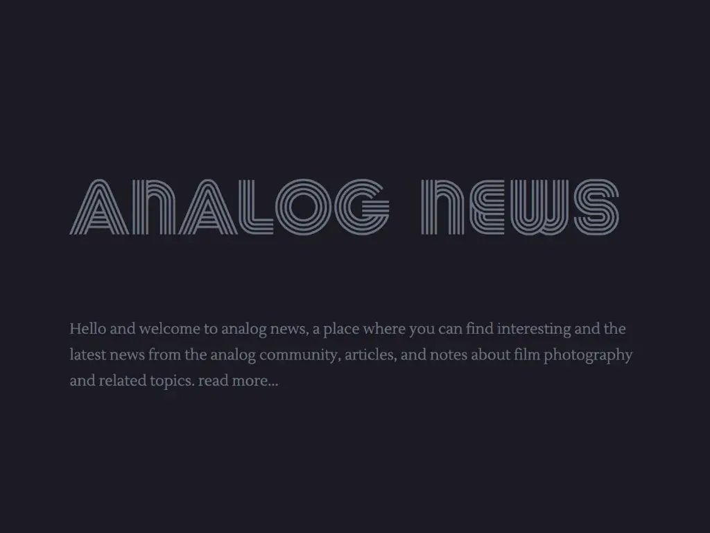 screenshot of header on analog news website