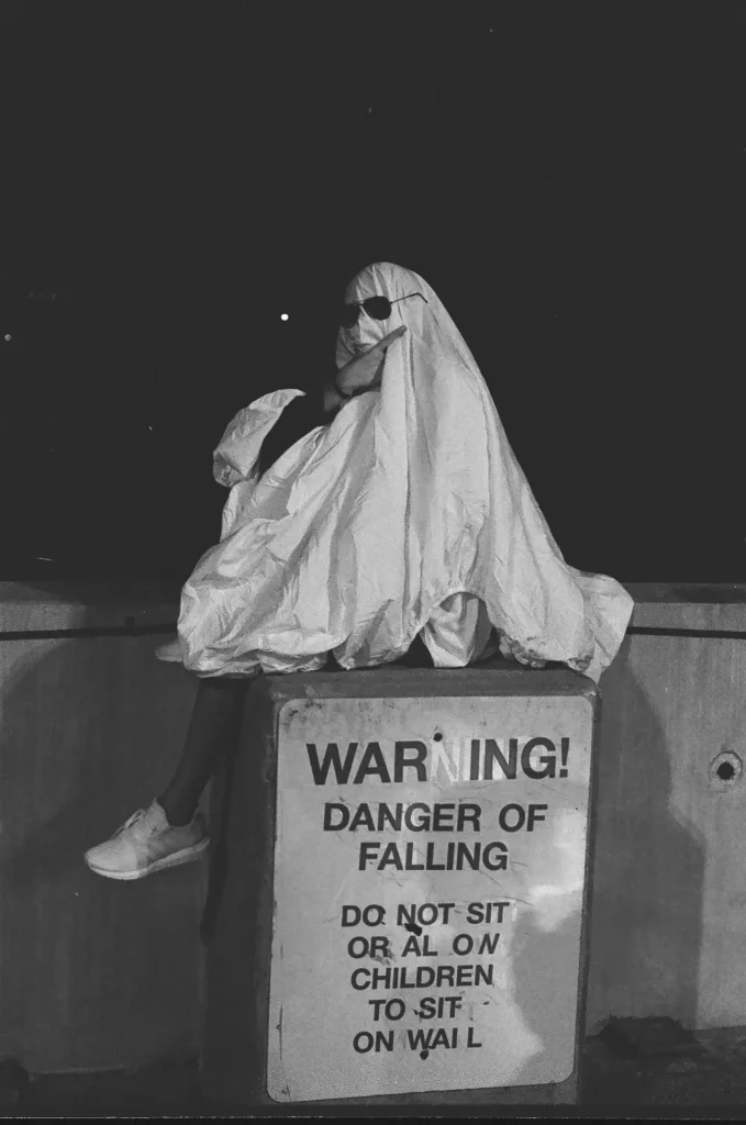 Ghost Posing on Railing