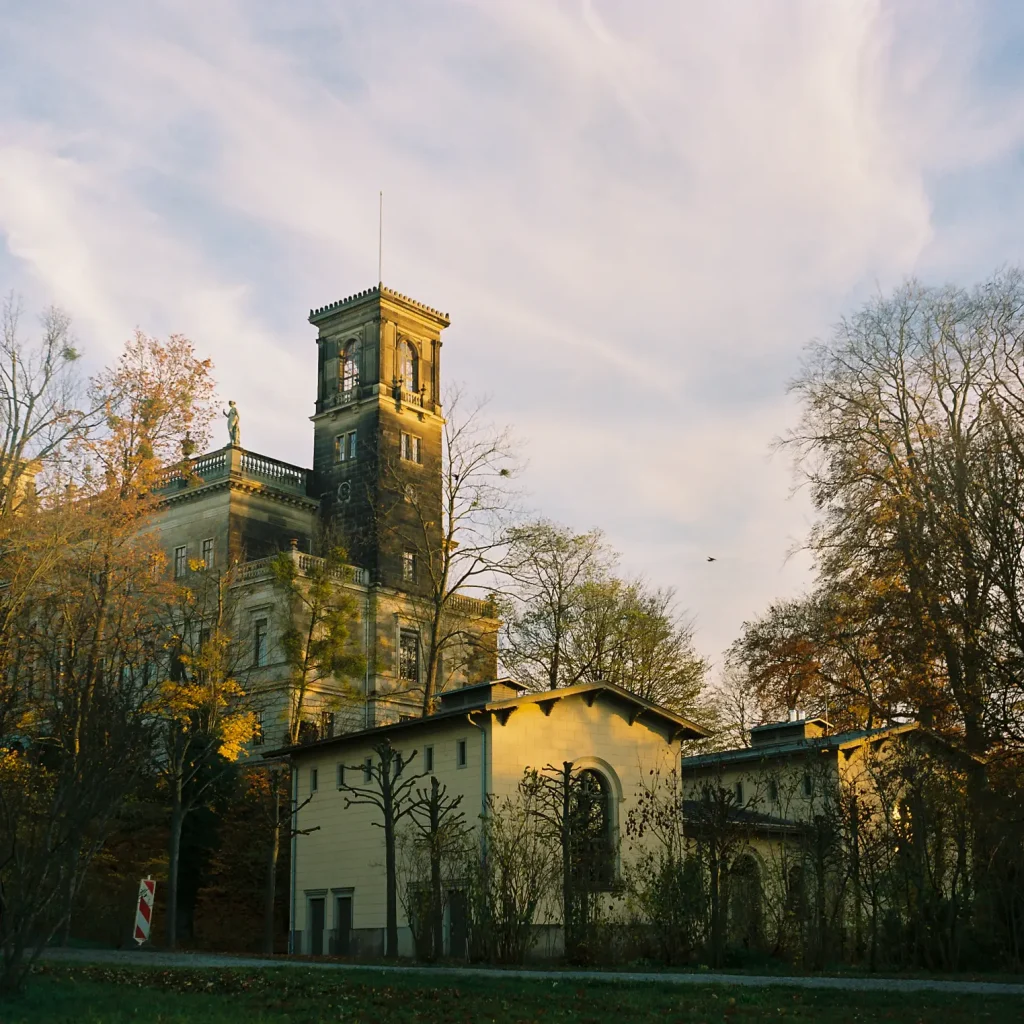 Old castle at sunset