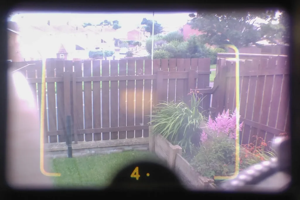 Olympus Auto Eye viewfinder showing selected aperture