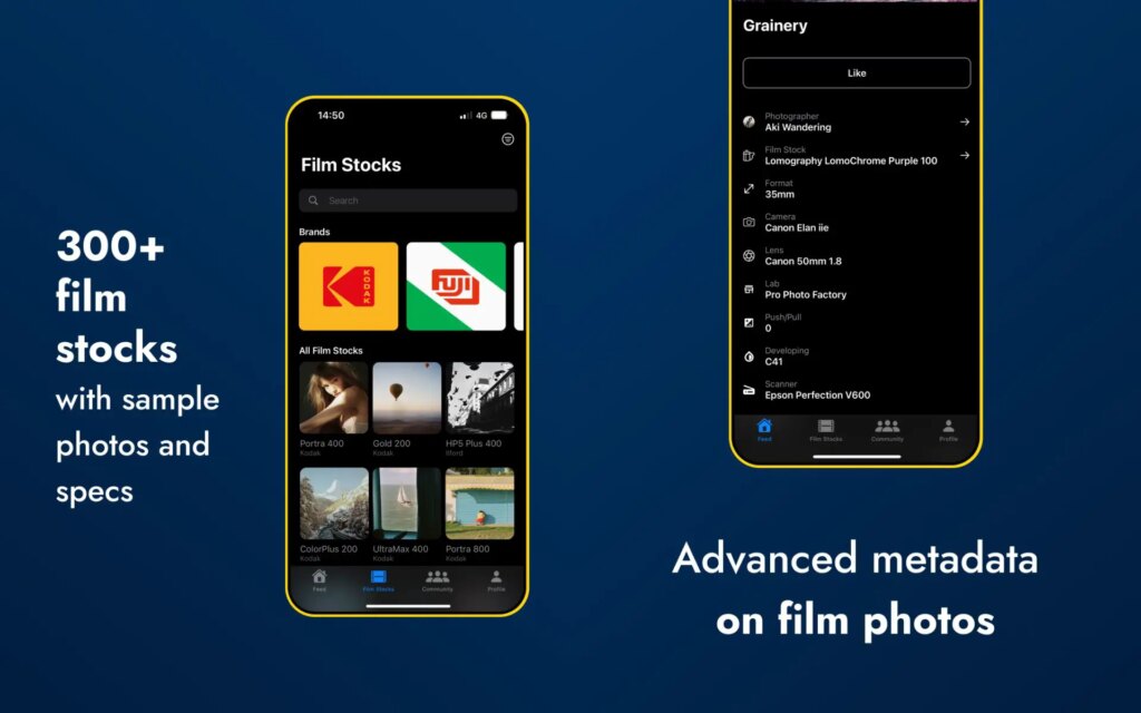 Newgrain analogue photography mobile app