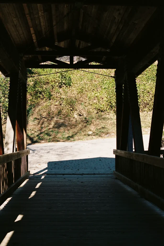 underneath a bridge