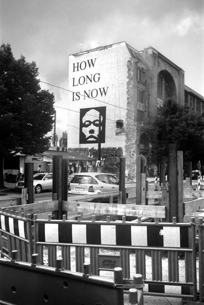 Berlin how long is now street art photographed with the Minox 35GT