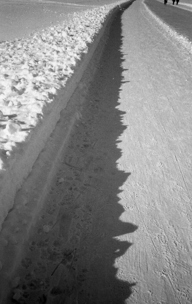 Snow edge of a ice road