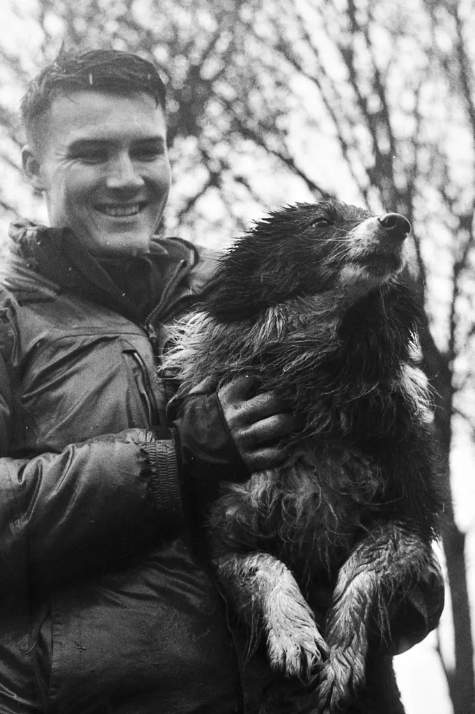 Arthur and his sheepdog once work was completed. 