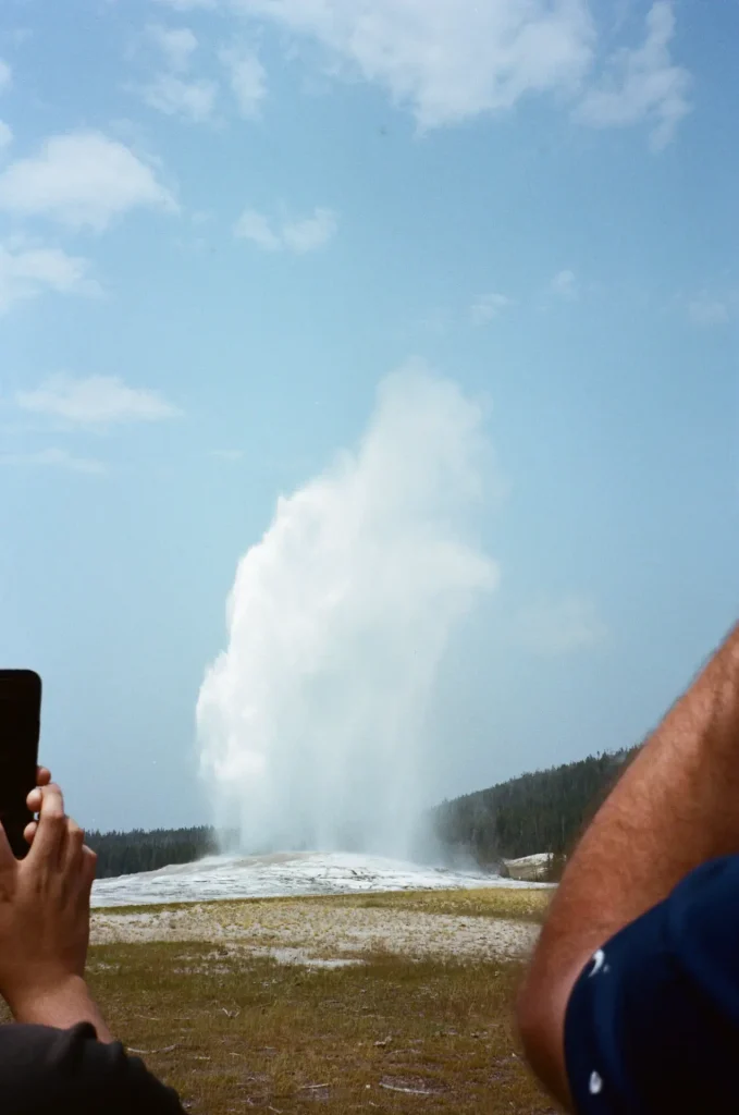 We Waited half an hour for Old Faithfull at Yellowstone