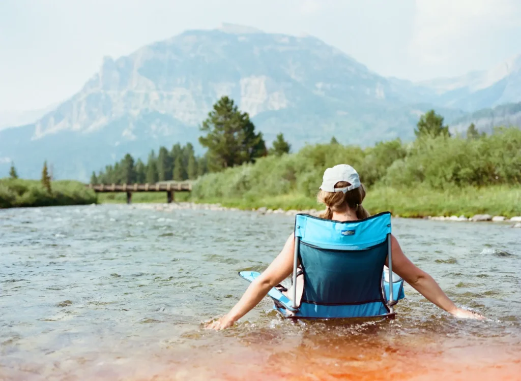 Enjoying a Glacier-fed river in Wyoming