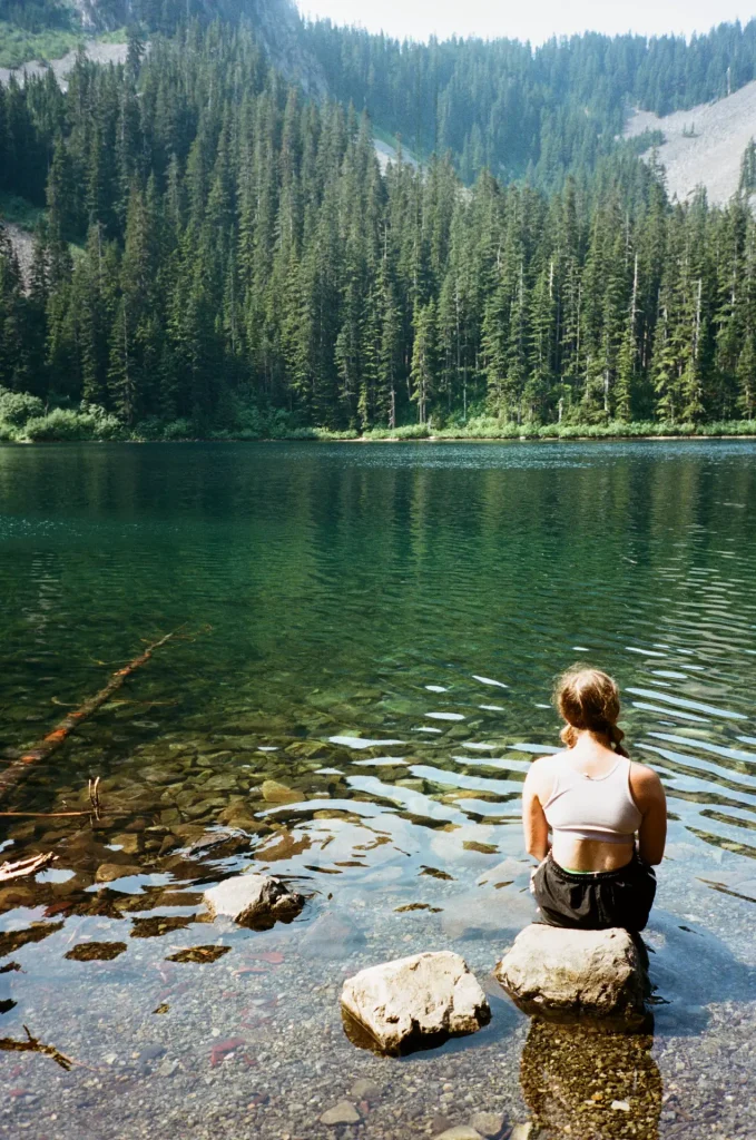 A crystal clear lake in the mountains, Washington