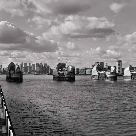 Canary Wharf and the Thames Barrier