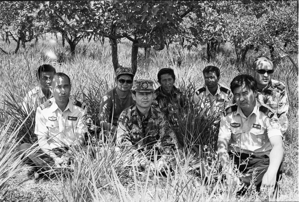 Men at military outpost in Gobi Desert with Contax G2