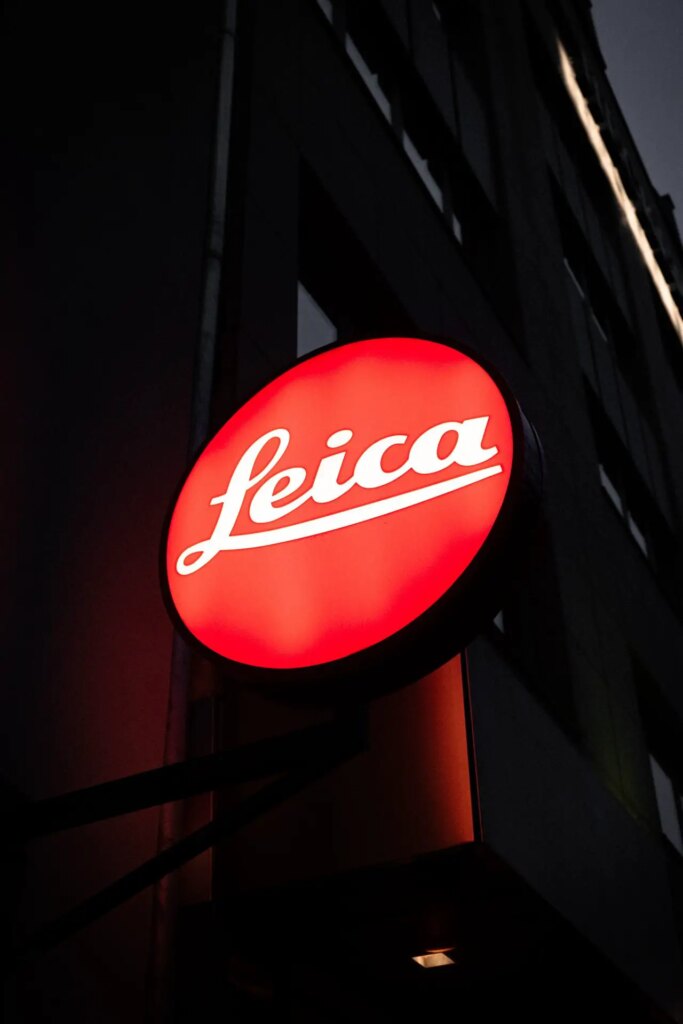 Leica sign at night