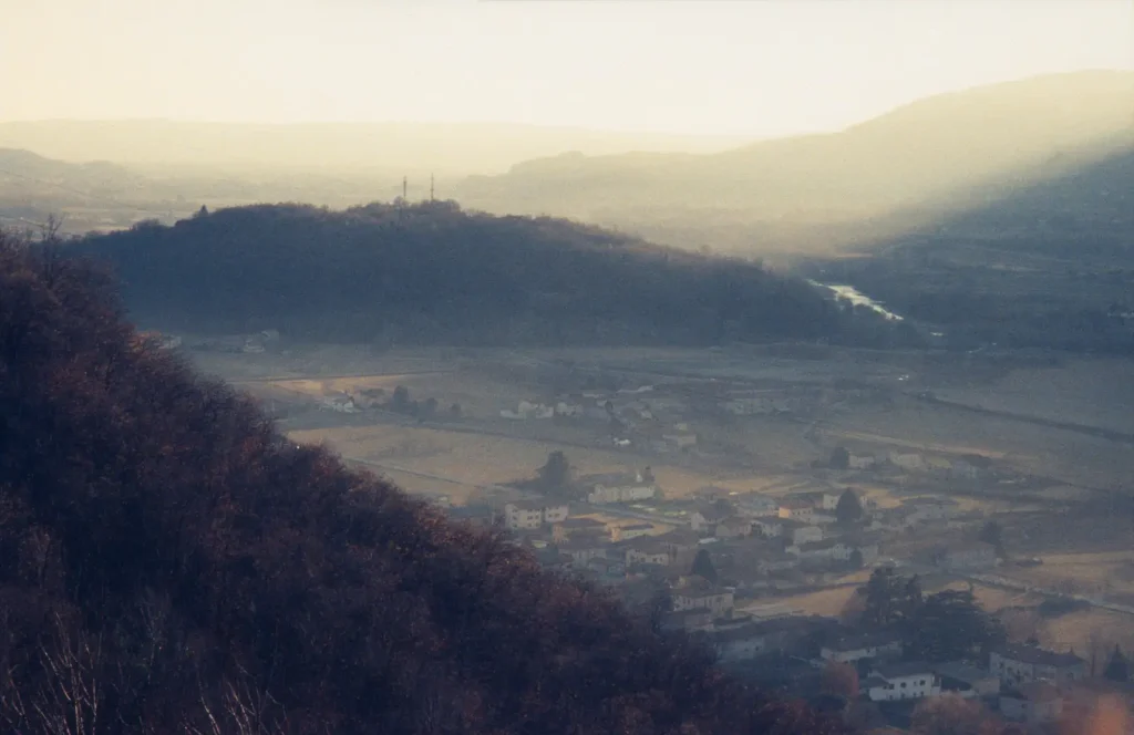 View of a village in a valley