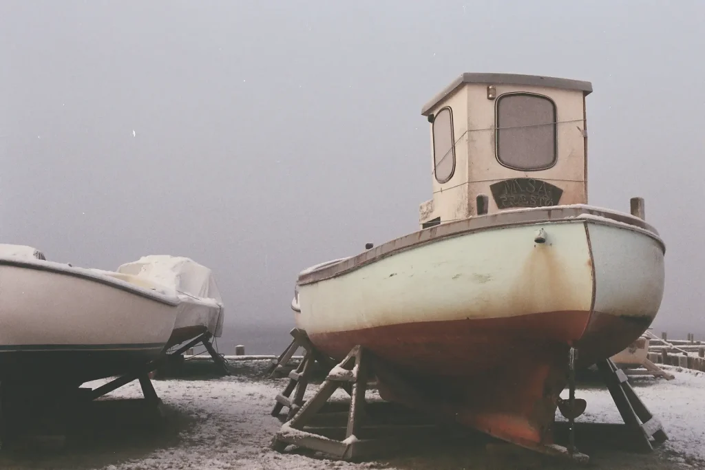 Boat on land