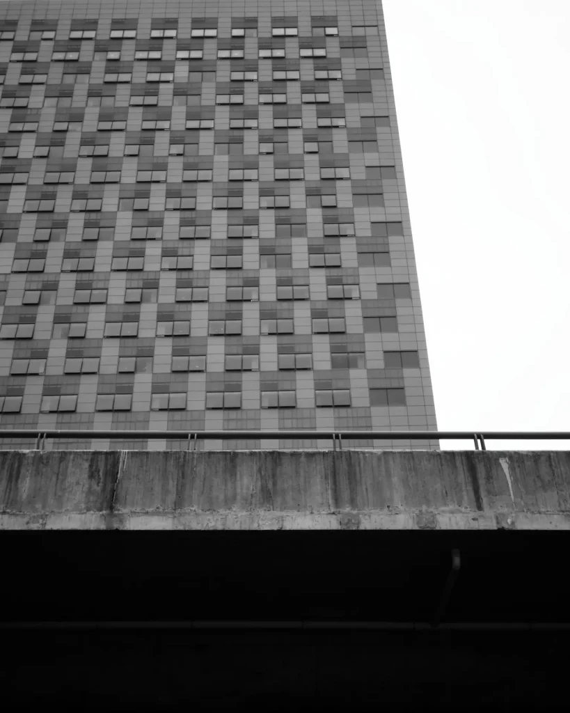 Abstract shot of building and highway