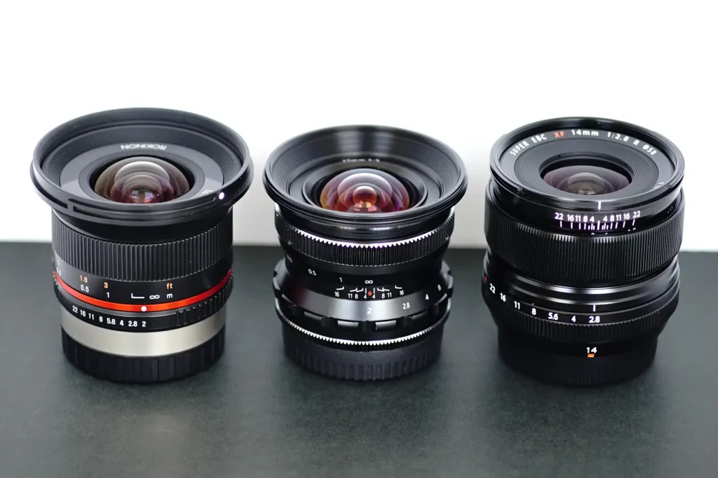 Pergear 12mm f/2 vs samyang and fuji 