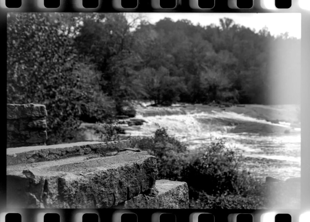 Stonework, Cedar Falls mill site, Greenville County, South Carolina. Including this one as an example of how the first 10 or so images were ruined by unintentional light.