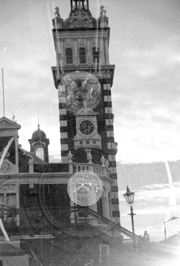 Rollei Superpan 200, Rodinal 1:25 - Reflection of unedin's famous railway station.