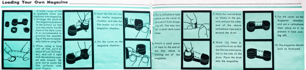 Instruction for loading cassette from manual.