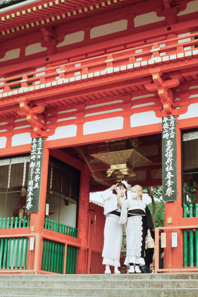 Young ladies at temple front, Kyoto 2023