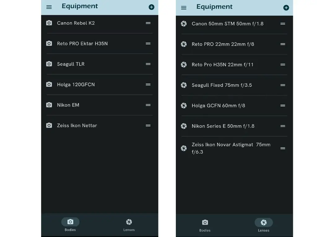 Crown and Flint Mobile Metadata & Management App for Film Photographers Screenshots