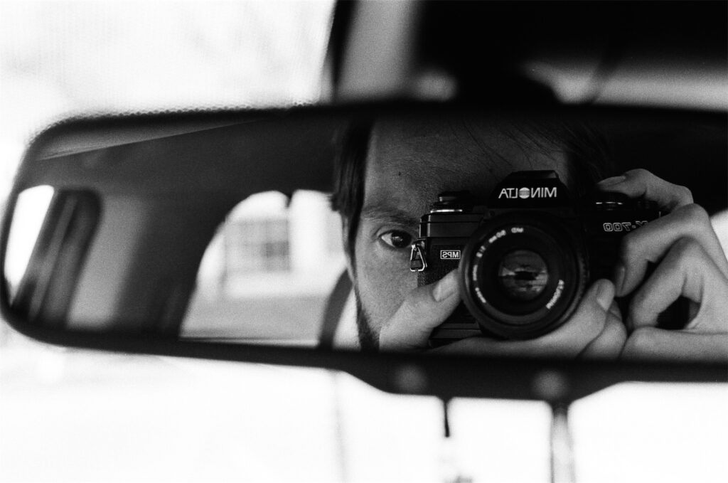 Dave Shrewsbury - self portrait with the Minolta X-700