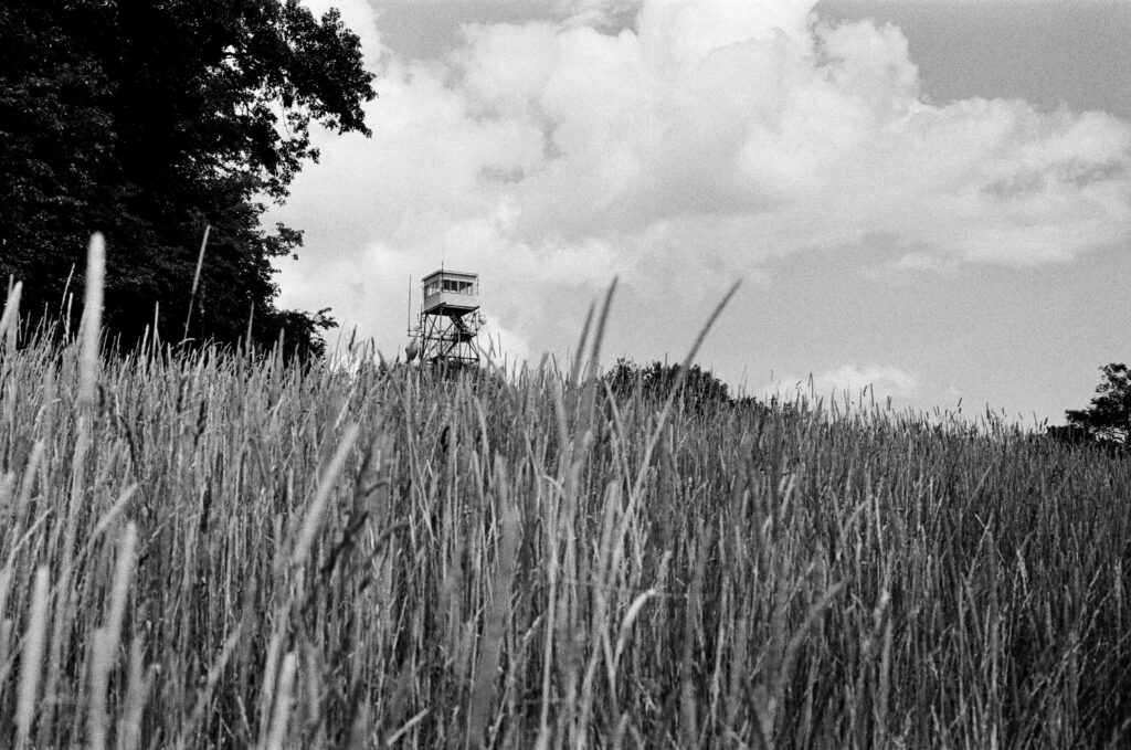 Fire tower on Holt Hill at Ward Reservation, Andover, MA.