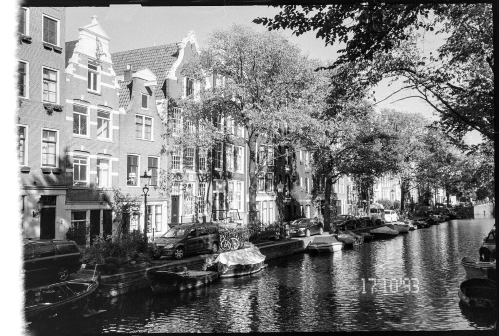 View on Amsterdam canal, October 2023