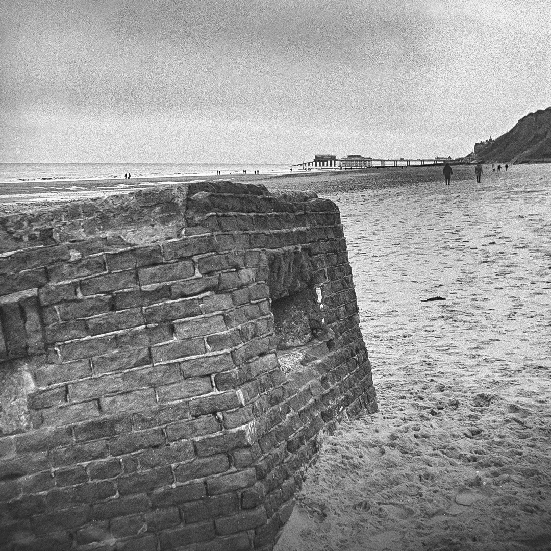 WWII pillbox, deposited on the beach by cliff erosion