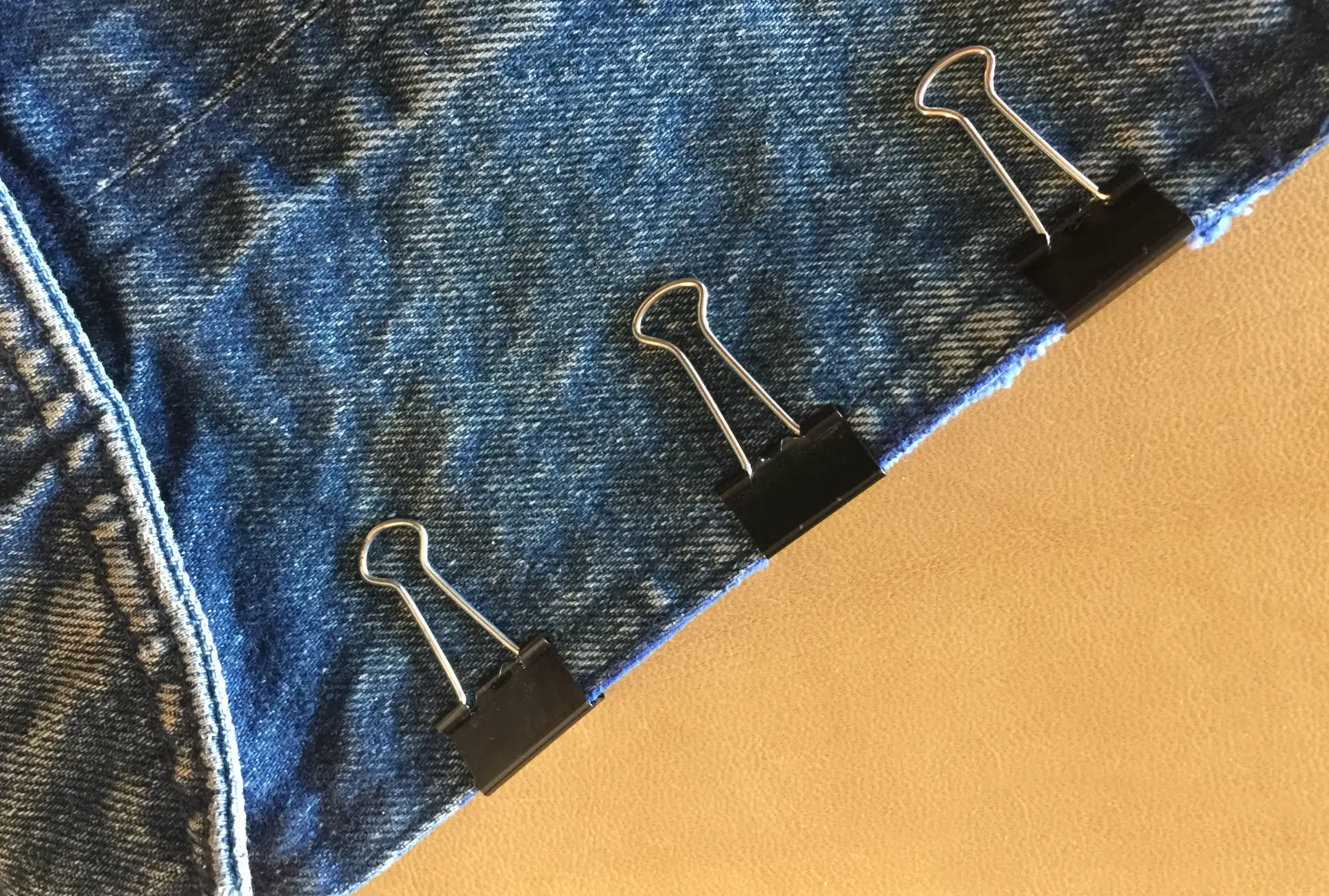 Binder-clip closures for 'secret" pocket