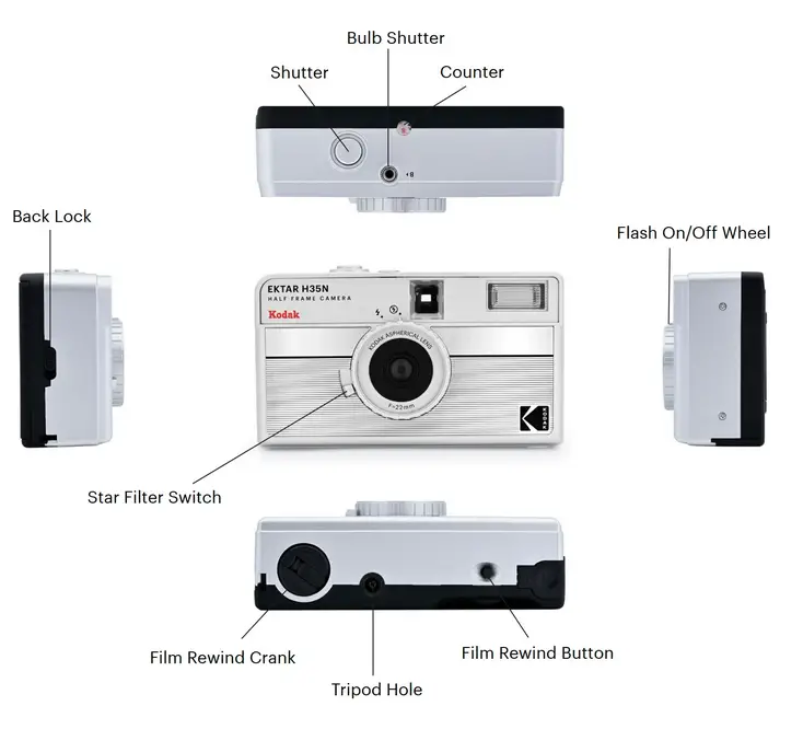 Screenshot of Kodak Ektar H35N Parts Diagram