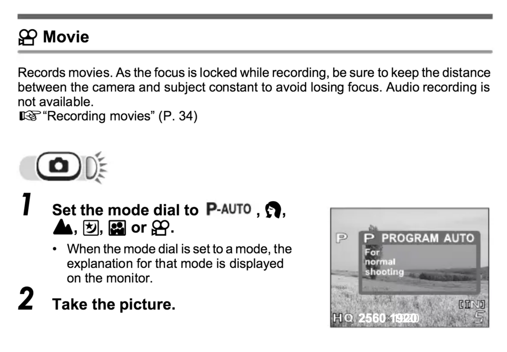 Olympus FE-100 Online Manual