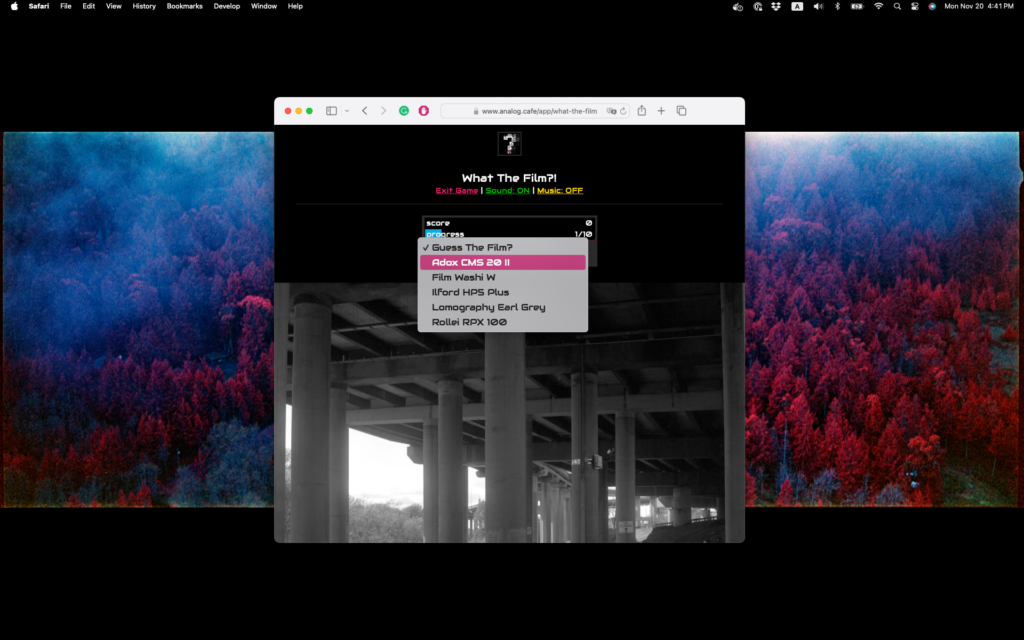 What the Film?! Web App Game for Film Photographers