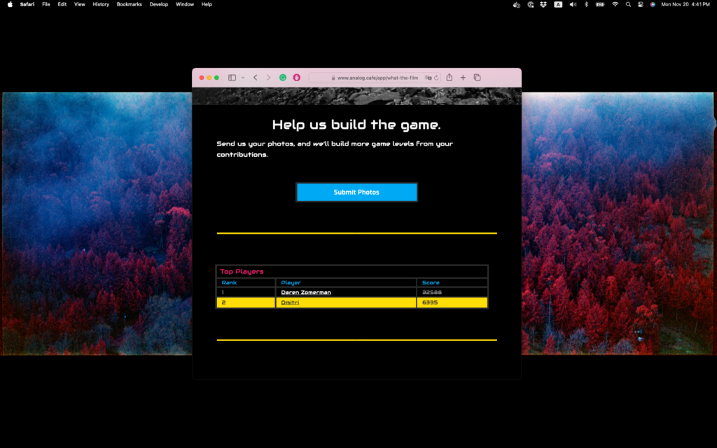 What the Film?! Web App Game for Film Photographers