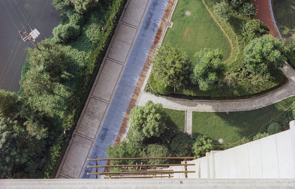 This is the top down view from our 21st floor apartment window in Hangzhou, China