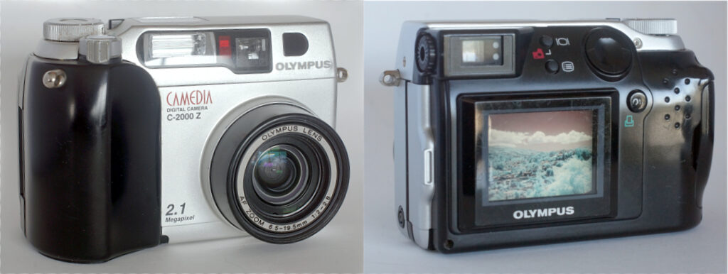 Olympus C2000Z front and rear views