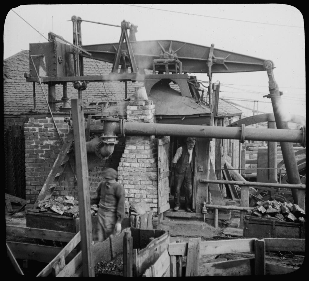 Historical Image of a Newcomen beam engine