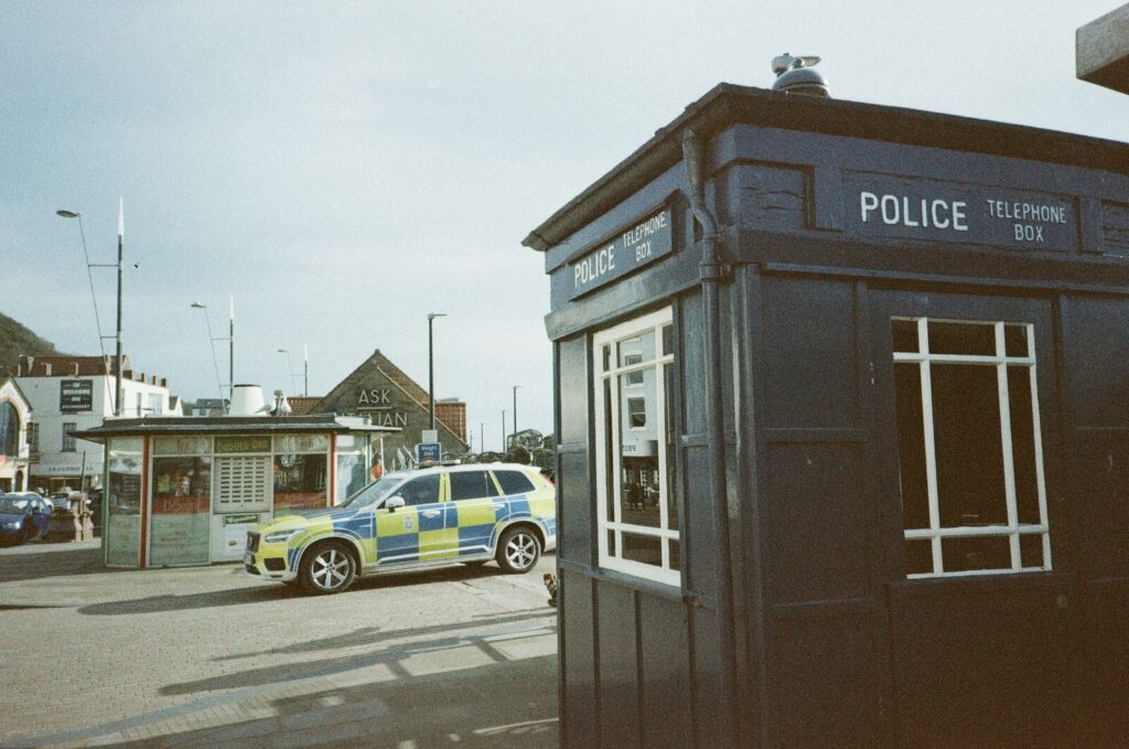 Police box with police car