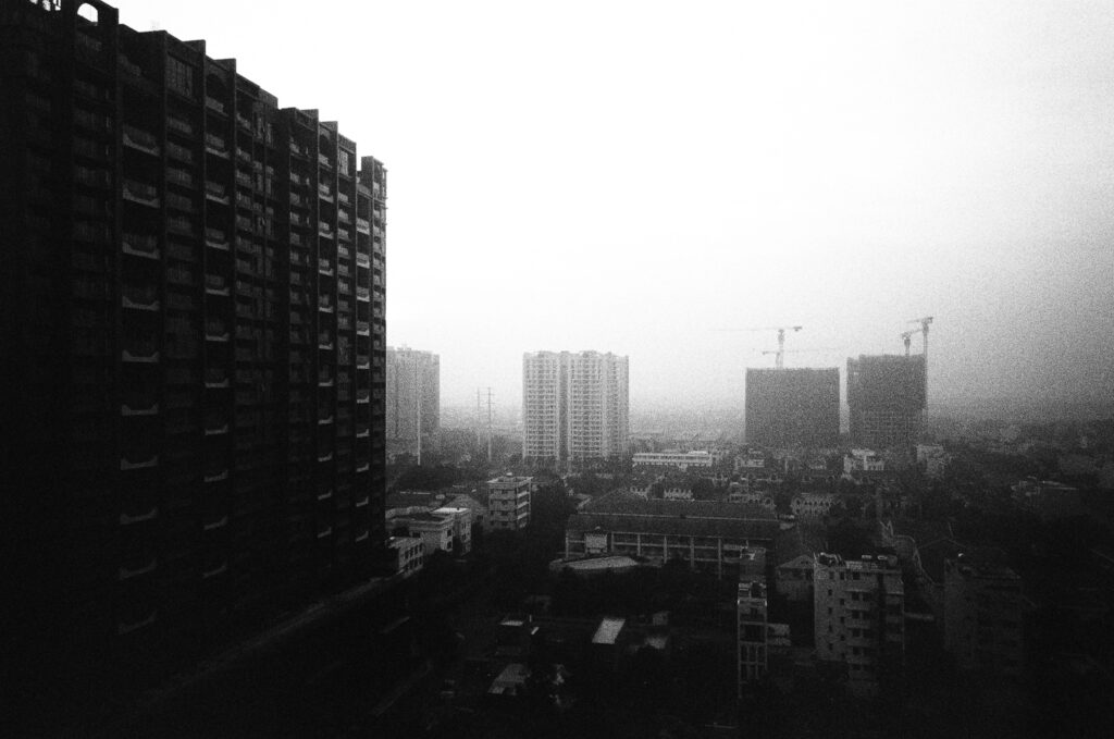 View of brand new apartment buildings being developed in Dong Van Cong.