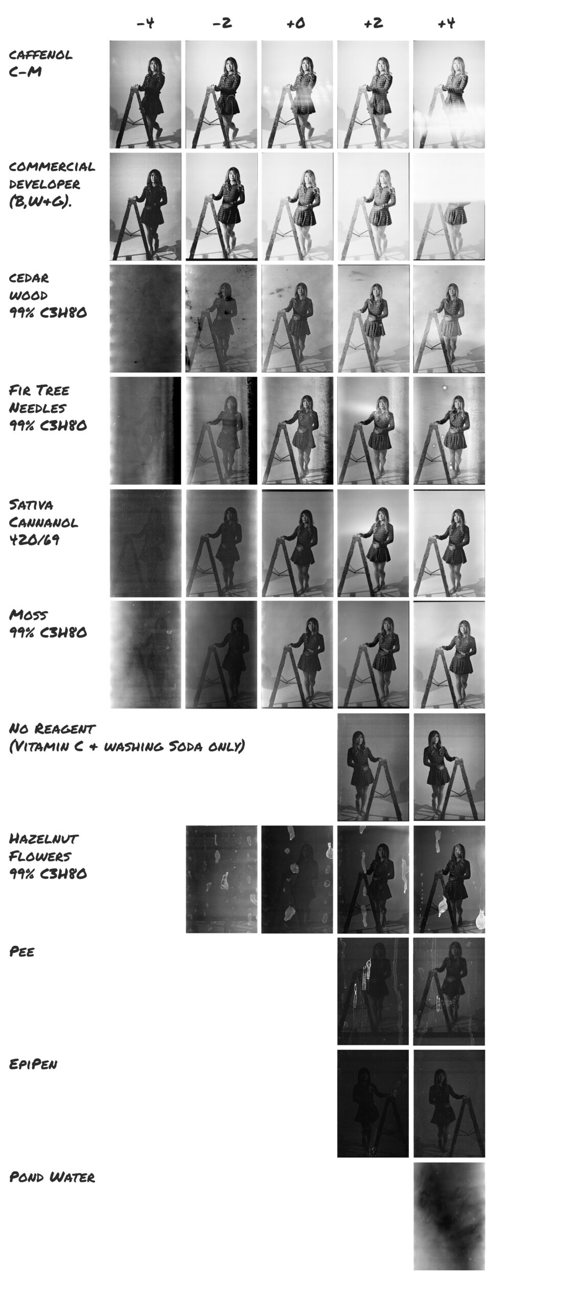 Exposure grid for the experiment