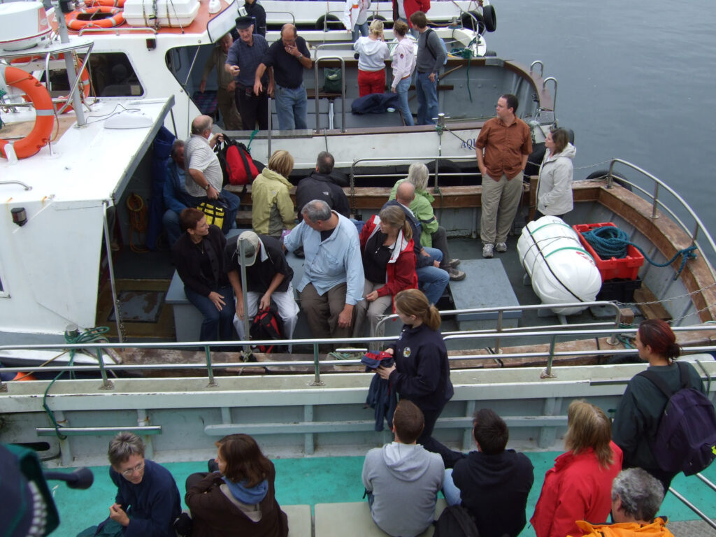 Clamboring across tour-boat decks