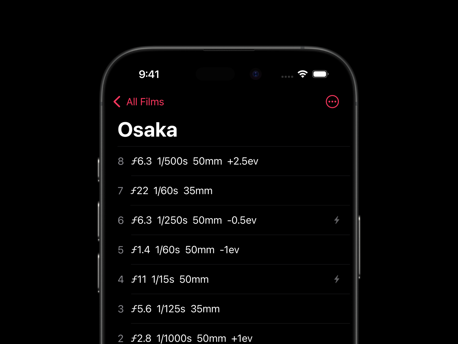 Frames iOS: Frame List