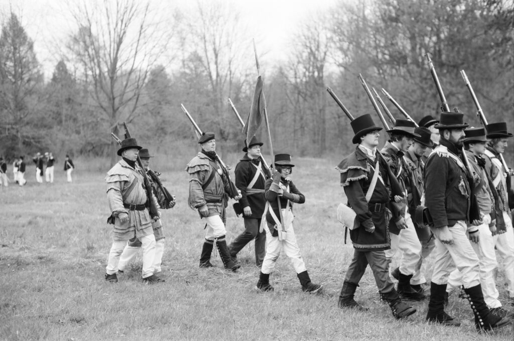 Marching soldiers