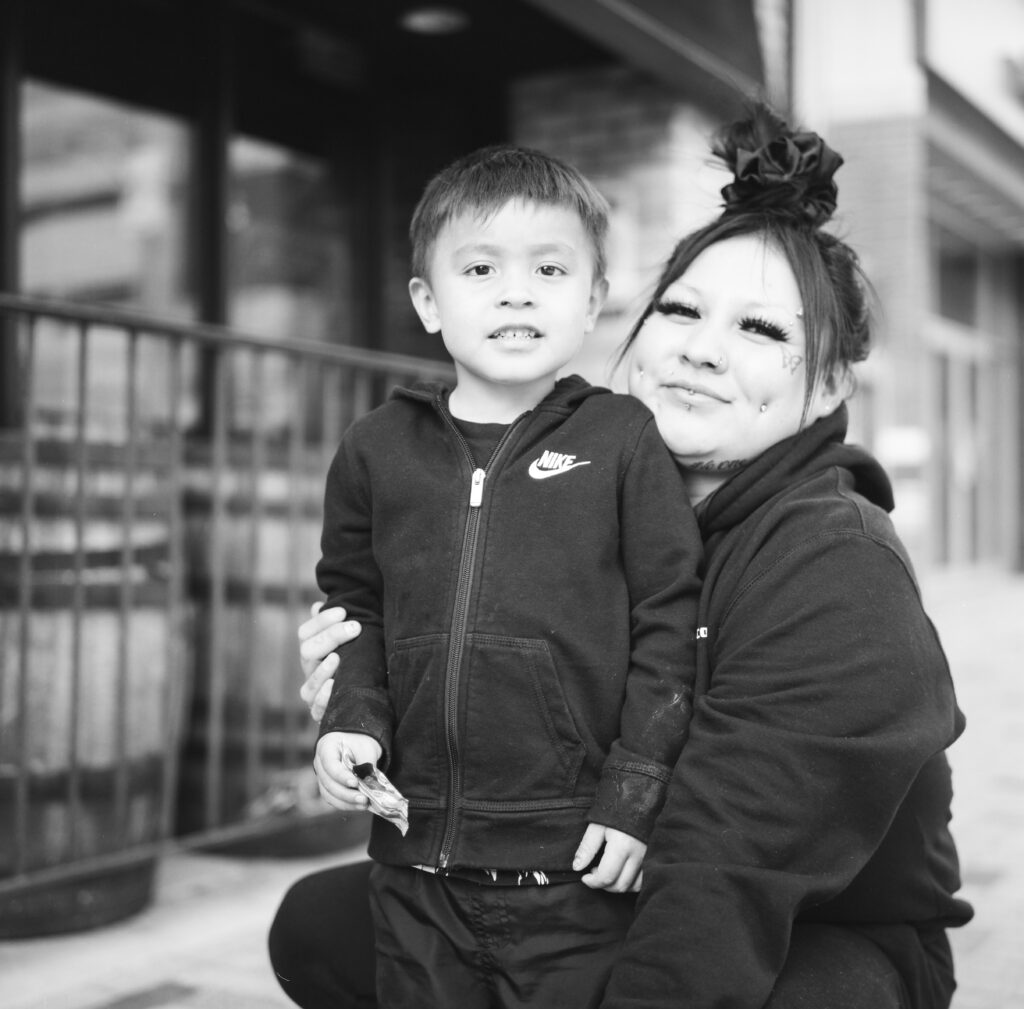Woman with son