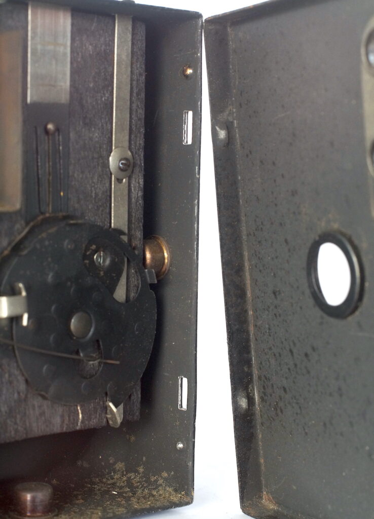 Detail of the way the front panel is fixed in place.