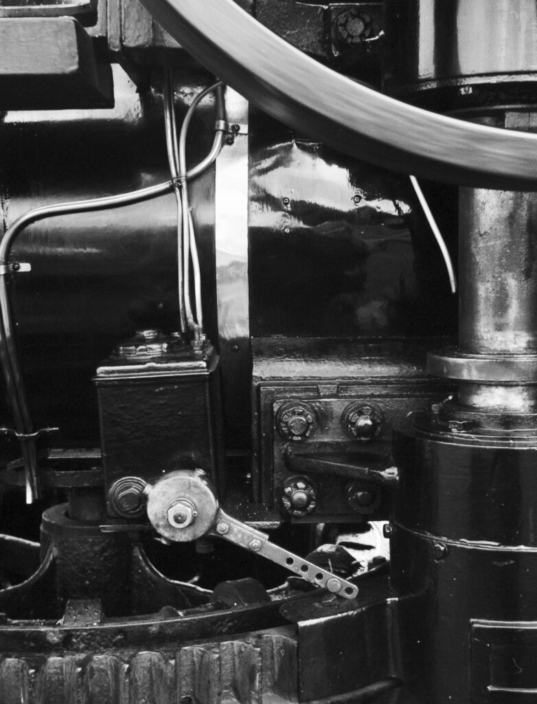 Vintage machinery rally B&W photo