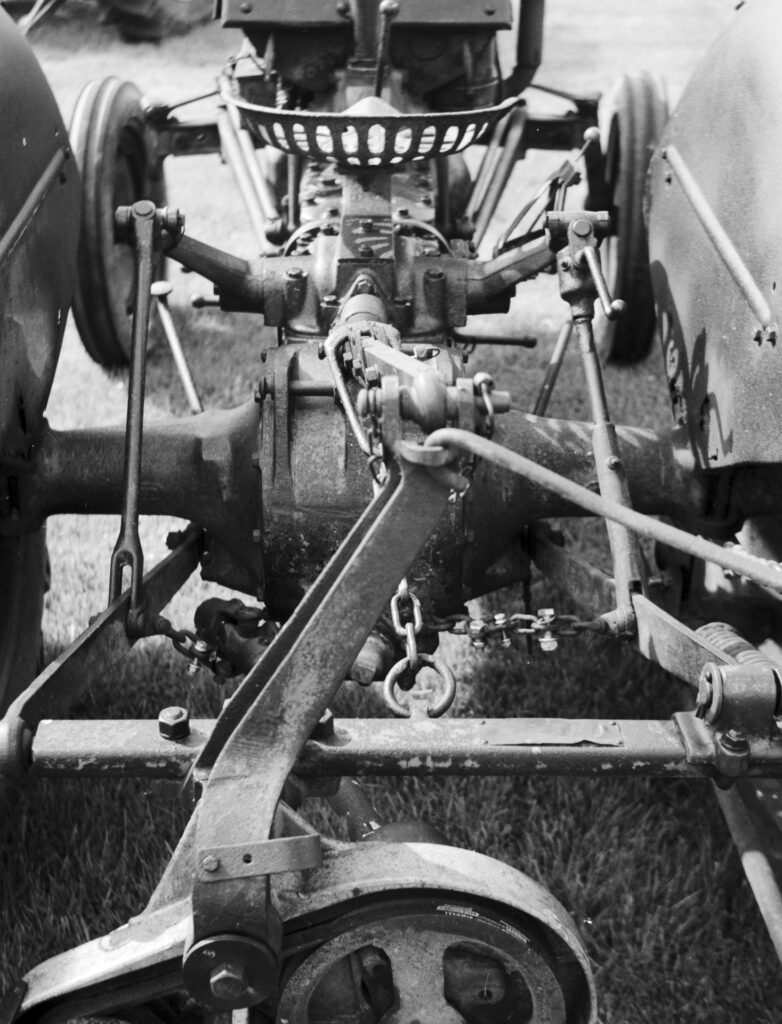 Vintage machinery rally B&W photo