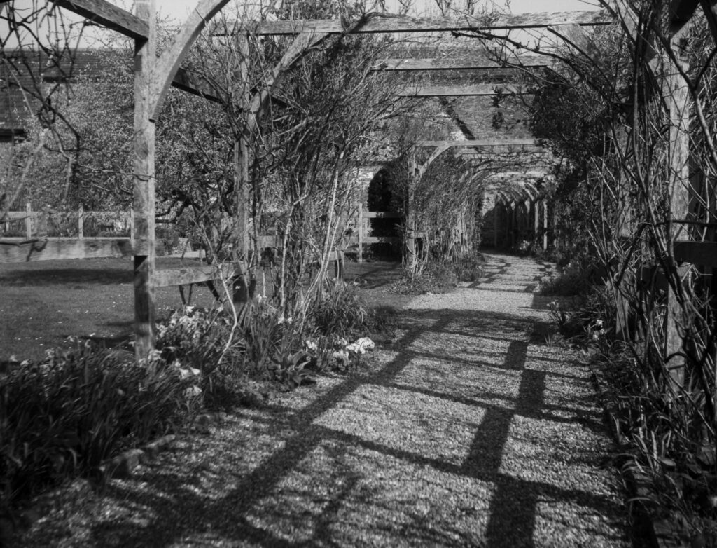 Tretower Castle and Court B&W photo