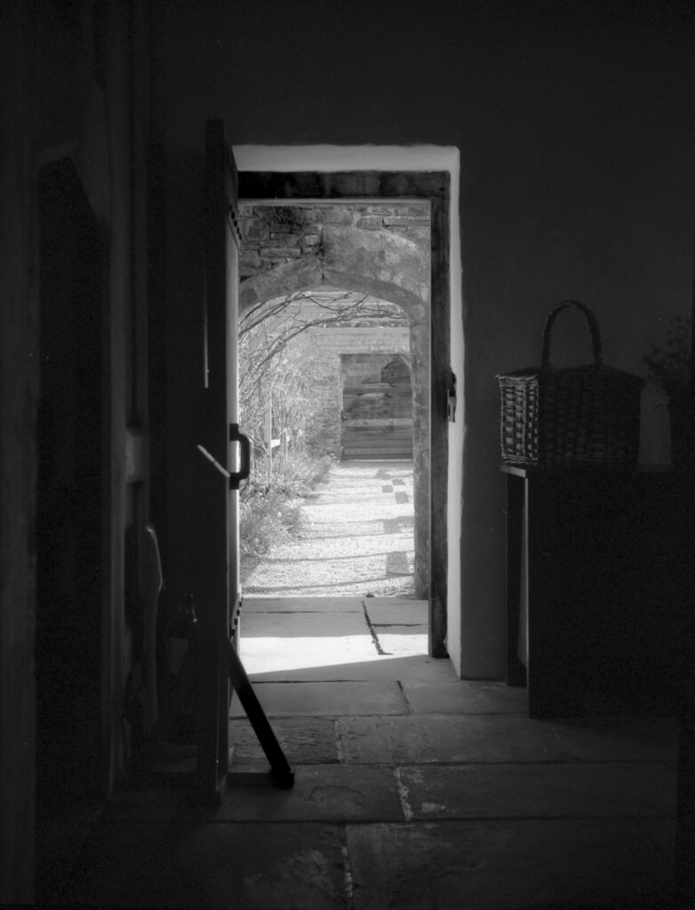 Tretower Castle and Court B&W photo